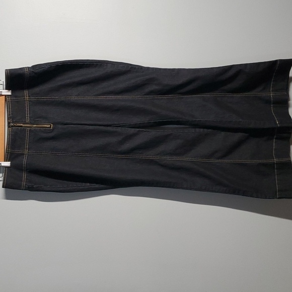 Bisou Bisou Michele Bohbot Jeans womens sz 12 black zipper front no buttons wide - Picture 3 of 11